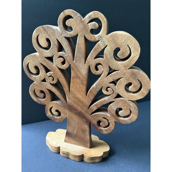 Handcarved Wood Sculpture Tree Of Life Mid Century Modern Artisan Modernist MCM - Picture 4 of 7